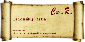 Csicsáky Rita névjegykártya