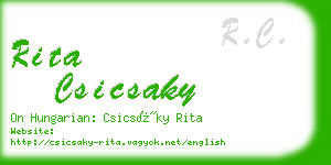 rita csicsaky business card